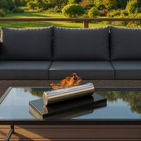 Vrijstaande bio-ethanol haard STAINLESS hoogglans zwart