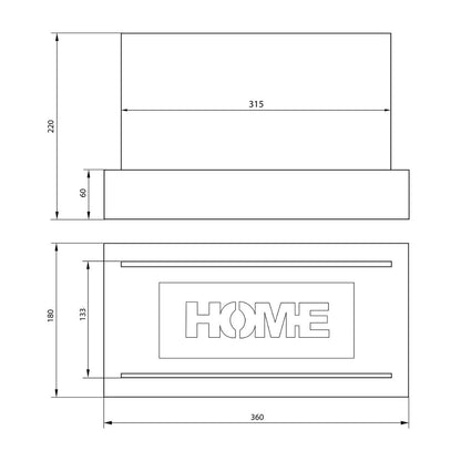 Vrijstaande bio-ethanol haard HOME structuur mat zwart