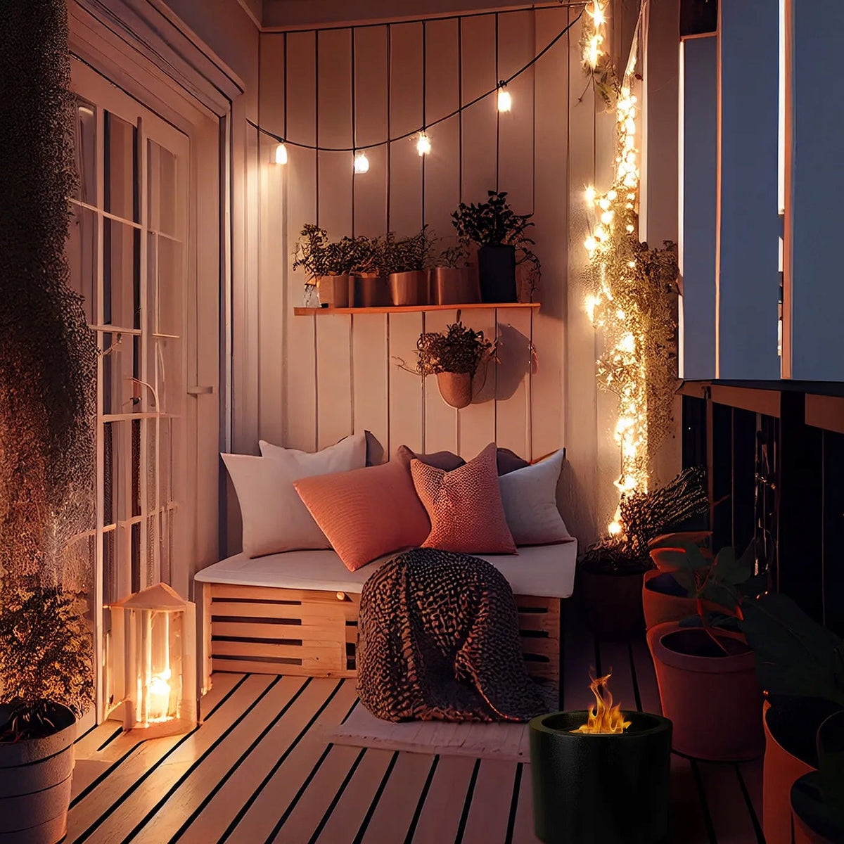 Vrijstaande bio-ethanol haard MOON MINI mat zwart