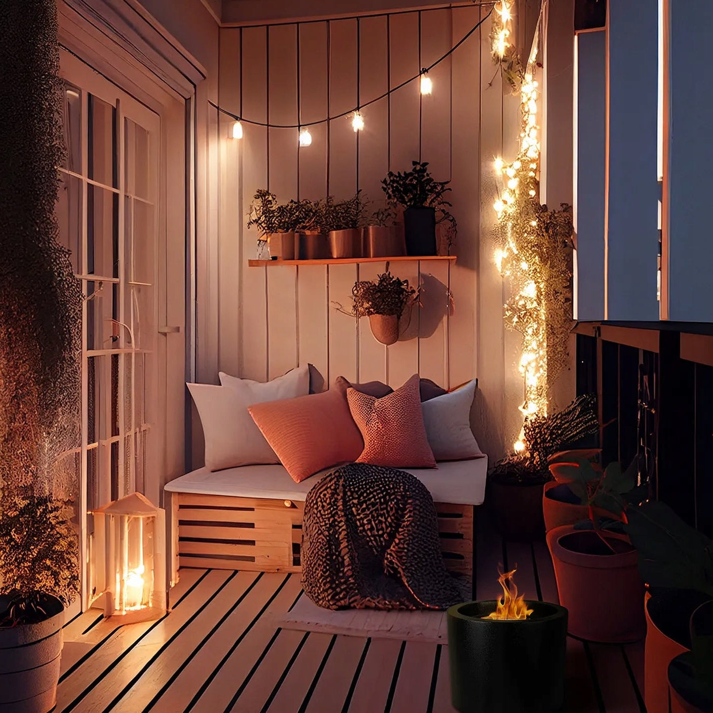 Vrijstaande bio-ethanol haard MOON MINI mat zwart