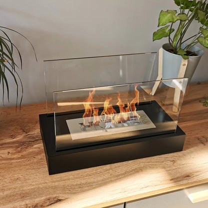 Vrijstaande bio-ethanol haard HOME structuur mat zwart