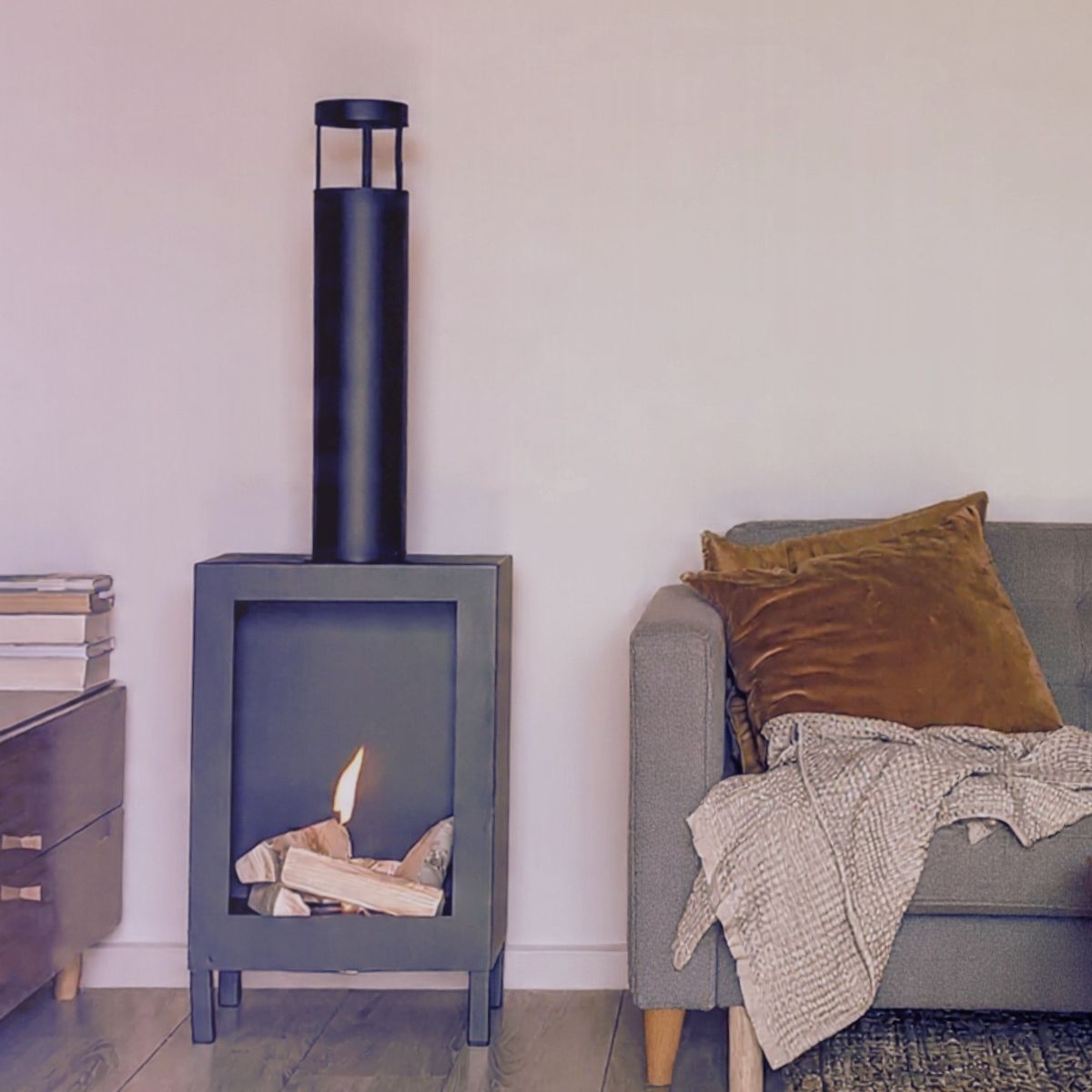 Vrijstaande bio-ethanol haard KOZEN mat zwart