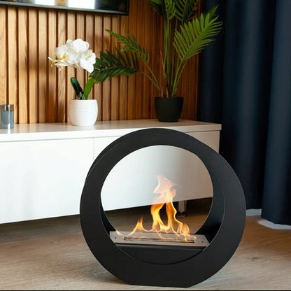 Vrijstaande bio-ethanol haard ONLY mat zwart