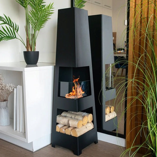 Vrijstaande bio-ethanol haard PYRAMID GARDEN mat zwart