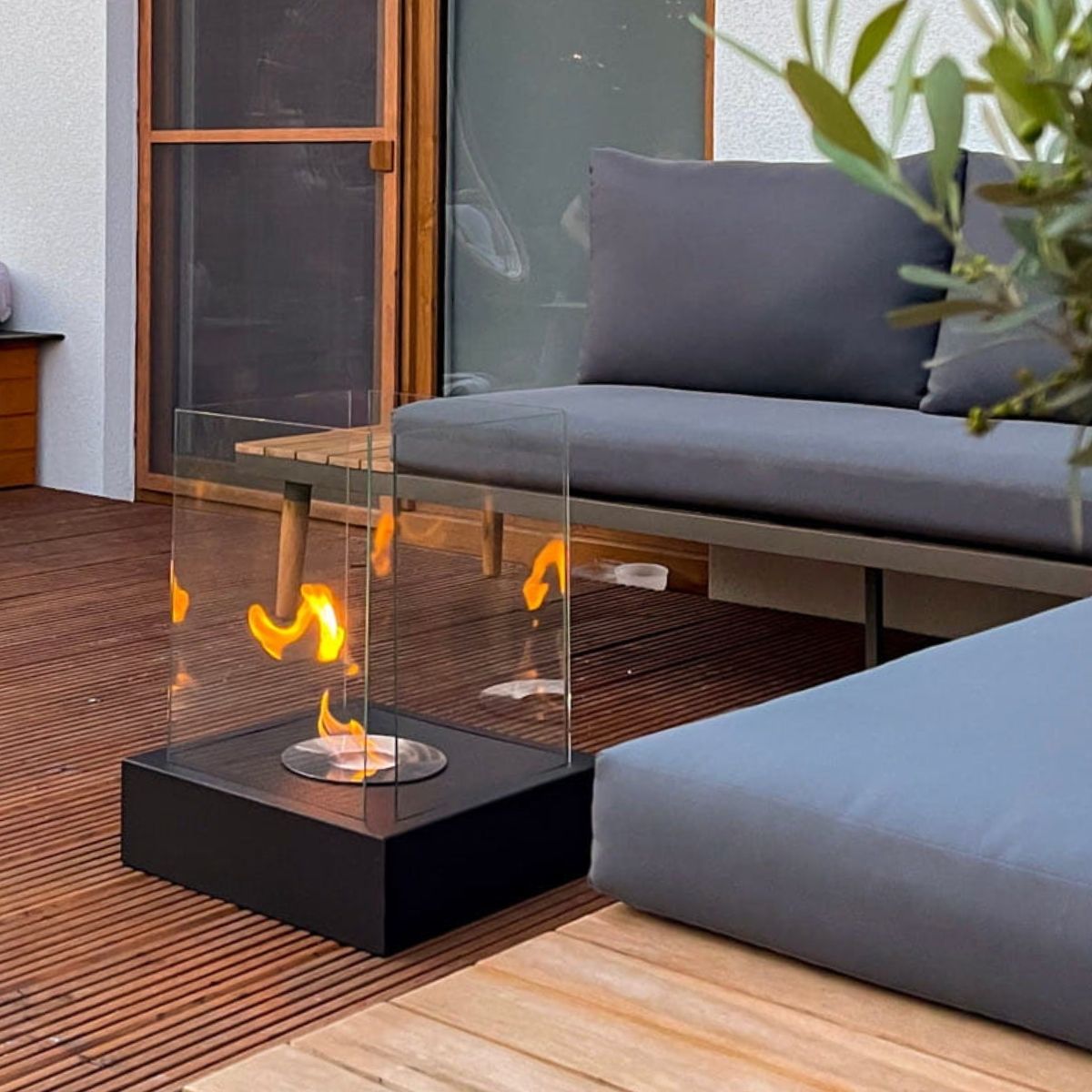 Vrijstaande bio-ethanol haard SUNSET GARDEN zwart