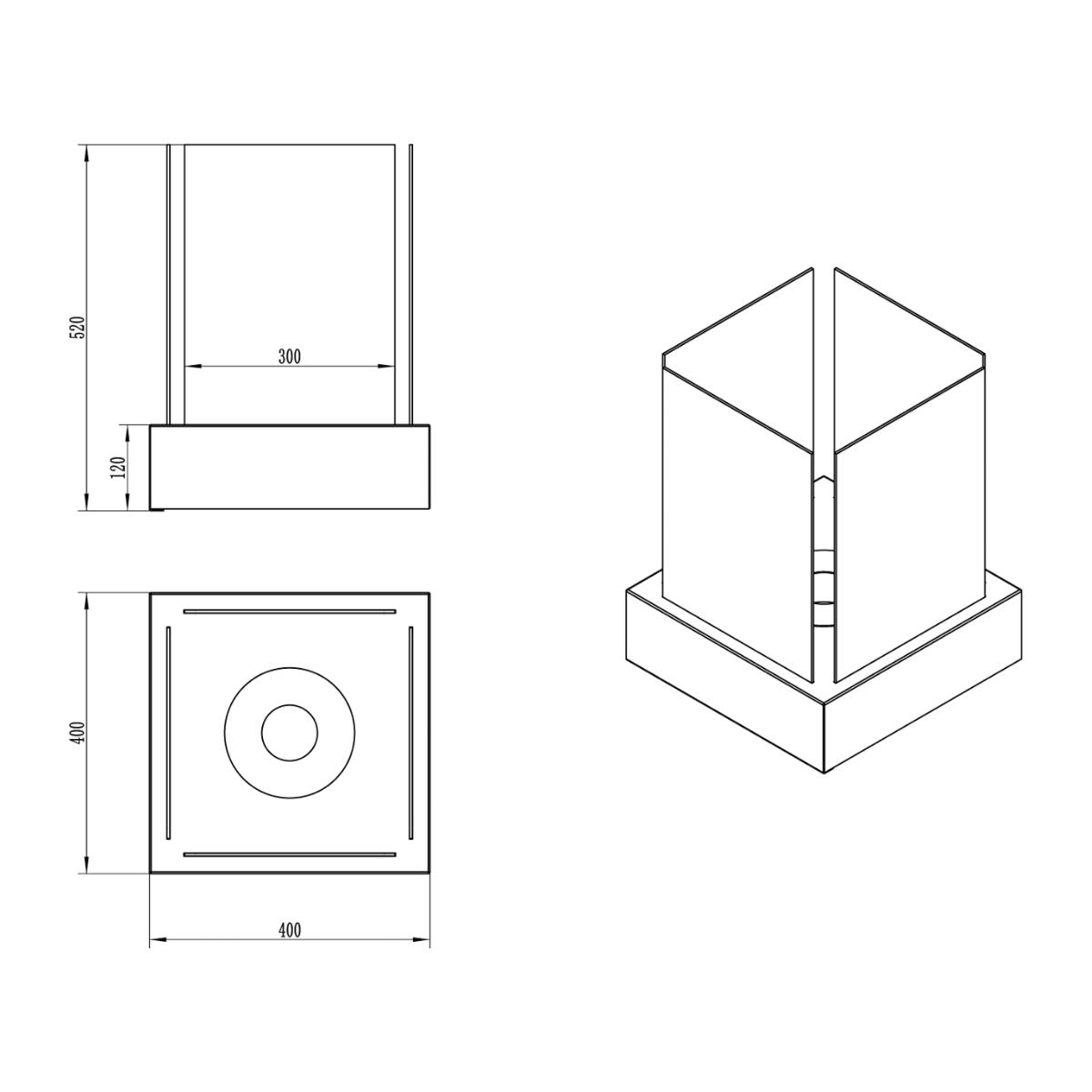 Vrijstaande bio-ethanol haard SUNSET GARDEN zwart