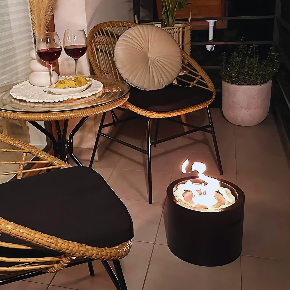 Vrijstaande bio-ethanol haard MOON MINI mat zwart