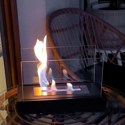 Vrijstaande bio-ethanol haard GLOW structuur mat zwart