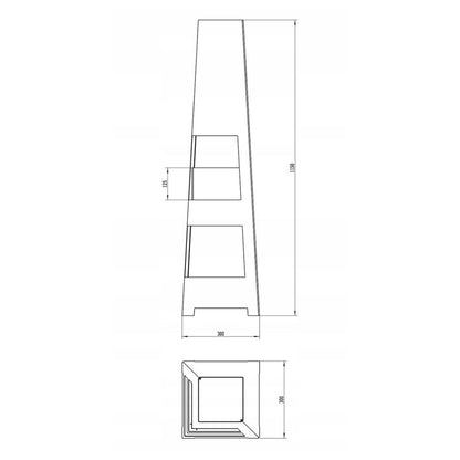 Vrijstaande bio-ethanol haard PYRAMID GARDEN mat zwart