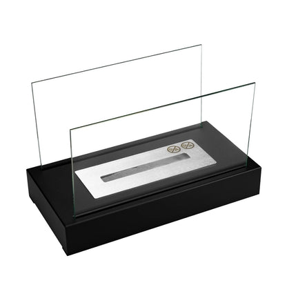 Vrijstaande bio-ethanol haard GLOW structuur mat zwart