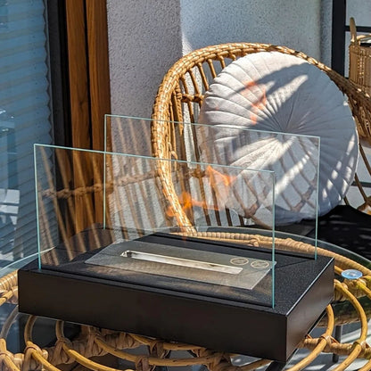 Vrijstaande bio-ethanol haard GLOW structuur mat zwart