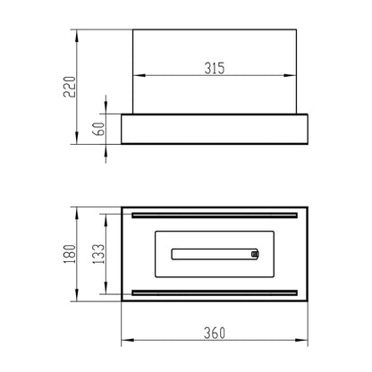 Vrijstaande bio-ethanol haard GLOW structuur mat zwart