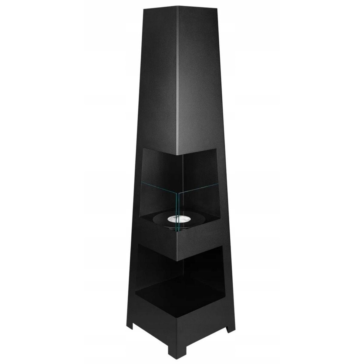 Vrijstaande bio-ethanol haard PYRAMID GARDEN mat zwart