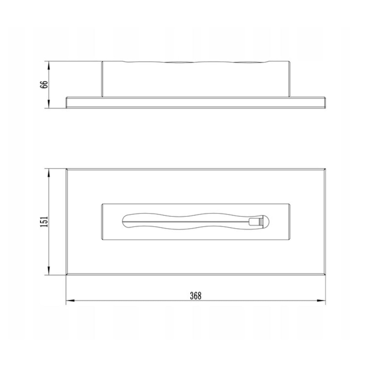 Vrijstaande bio-ethanol haard STAINLESS hoogglans zwart