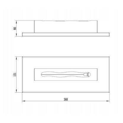Vrijstaande bio-ethanol haard STAINLESS hoogglans zwart