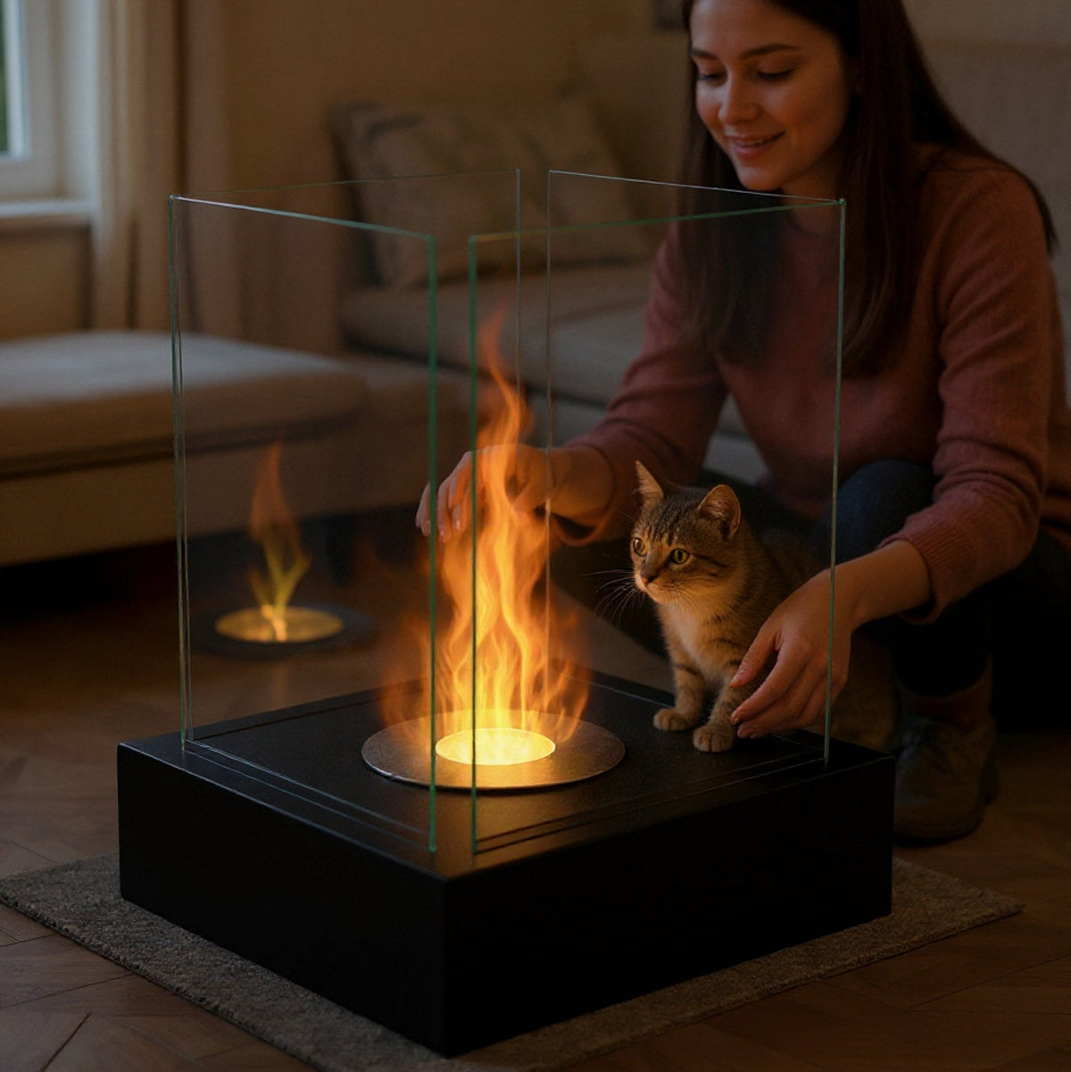 Vrijstaande bio-ethanol haard SUNSET GARDEN zwart